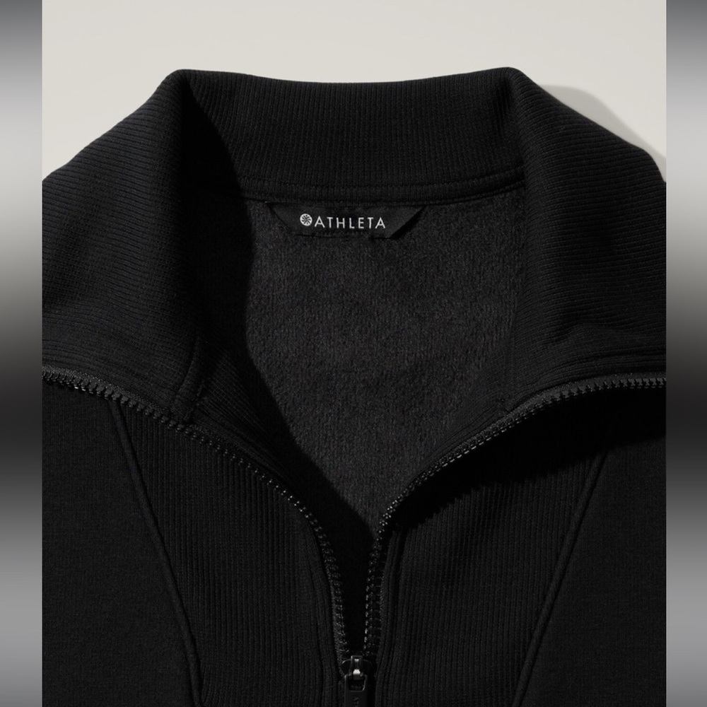 Athleta Cozy Karma 1/2 Zip Dress Black - Picture 4 of 6